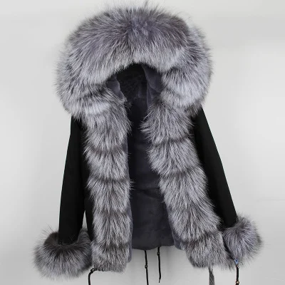 12 OFTBUY, парка, зимняя куртка для женщин, большой натуральный Лисий мех, воротник, теплая Толстая парка, верхняя одежда, зимнее пальто, женское меховое пальто - Цвет: 12