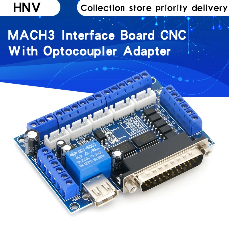 Интерфейсная плата ЧПУ MACH3 с 5 осями со стандартным драйвером шагового двигателя +