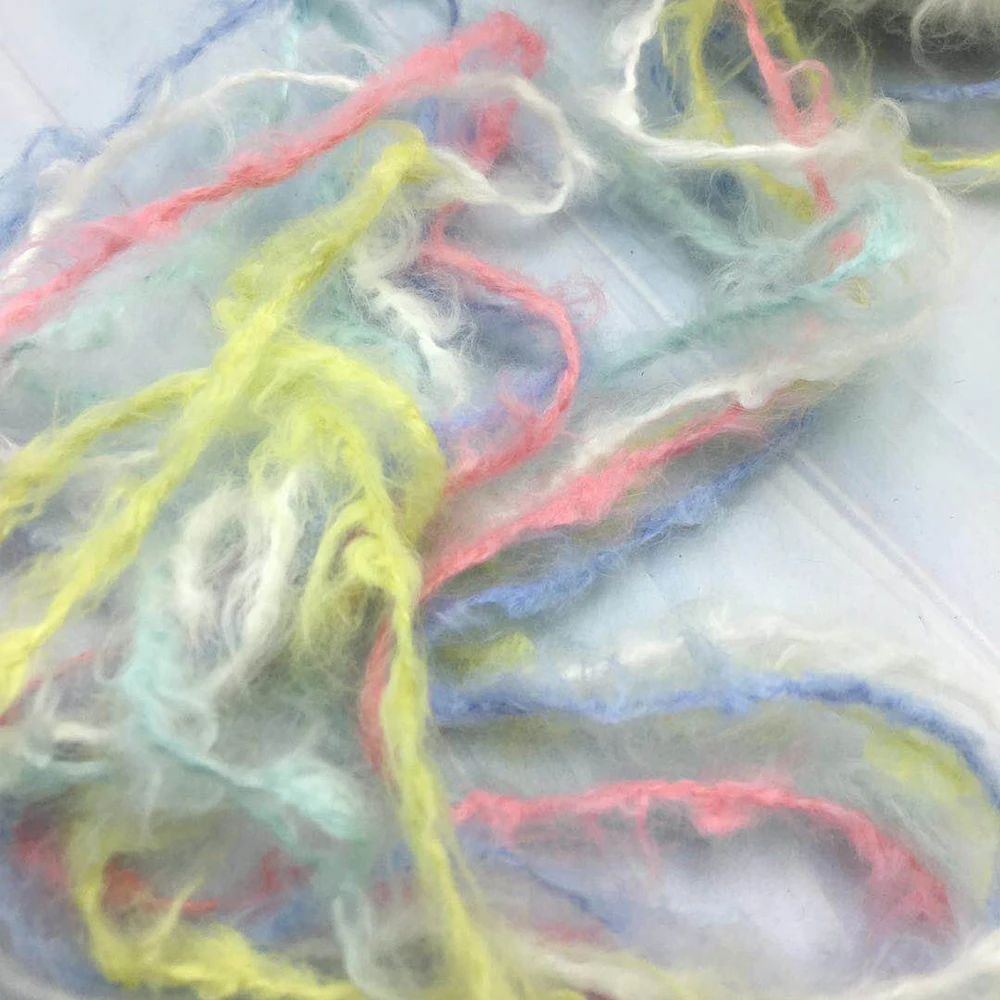 500 г ТОЛСТАЯ полоска хлопчатобумажная мохеровая пряжа супер мягкий свитер пальто