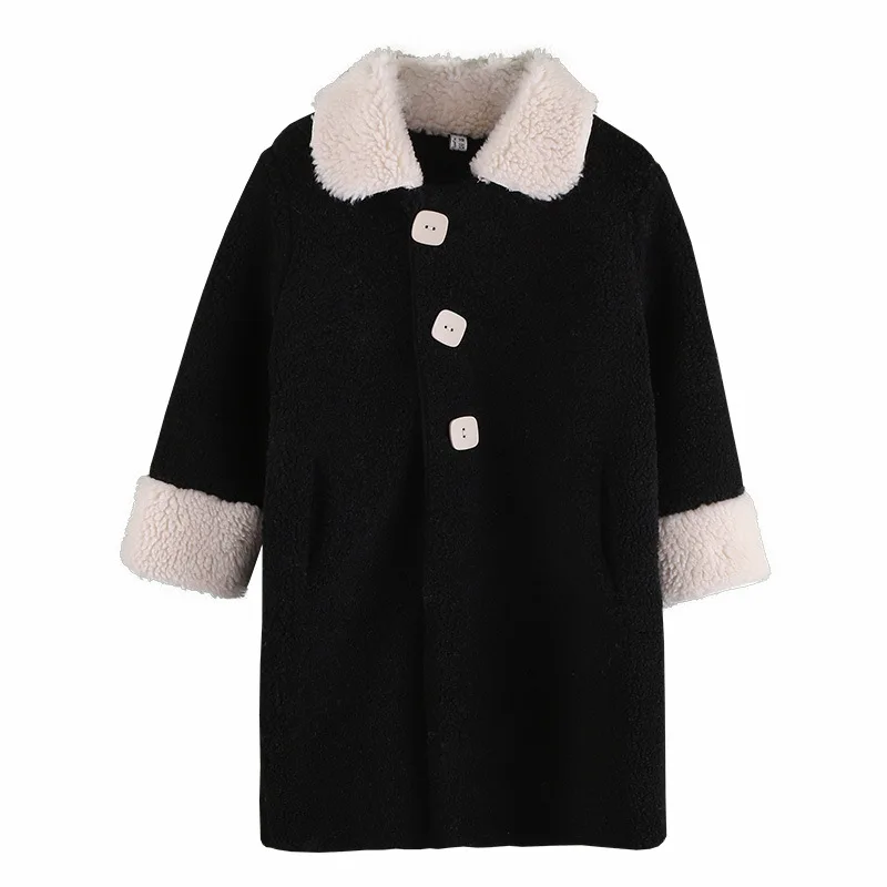 Girls Fur Coat Cuhk Integrated Children's Imitation Deerskin Topcoat of New Fund 2019 Autumn Winters Is Long | Детская одежда и