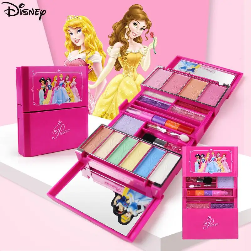 

Детская косметика Disney Frozen, безопасный набор пудры для макияжа, игрушка принцессы для девочек, блеск для губ, румяна, подарок на день рождения...