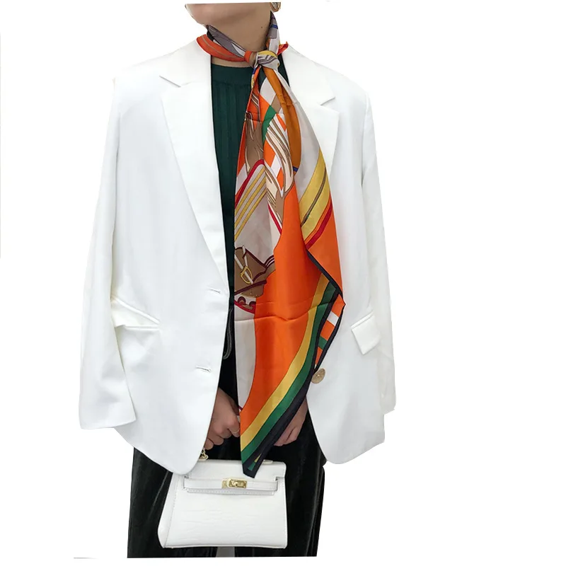 

2021 Fashion 100% Real Silk Scarf New Luxury Scarves Women Female Long Shawl High Quality Hijab Pashmina Foulard Poncho Bandana