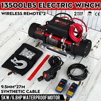 electric winch 12v 6120kg 13500lbs winch synthetic rope with remote control for atv utv