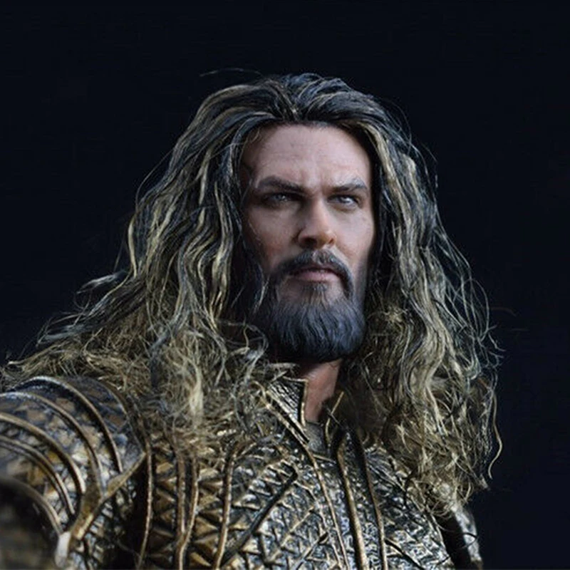 Масштаб 1/6 Aquaman Jason Momoa Мужская голова лепка резьба модель посаженные волосы ПВХ