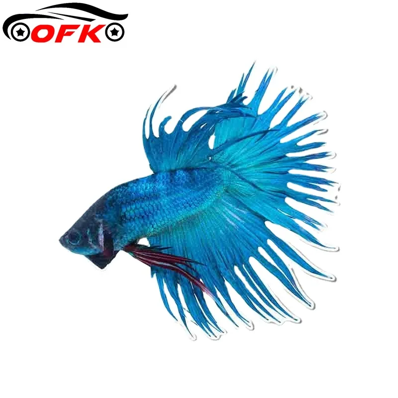 

For Betta Fish Occlusion Scratch Car Stickers Vinyl Anime DIY Decoration Custom Printing Vehicle Decal 13cm X 12.6cm