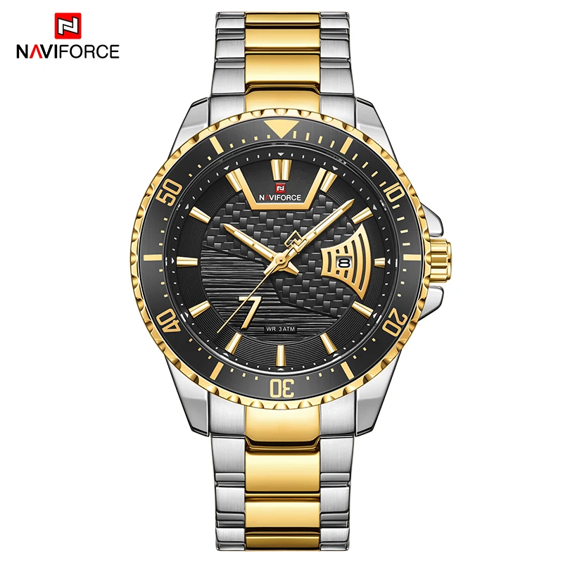 

NAVIFORCE Men Watches Simple Quartz Luxury Stainless Steel Casual Fashion Waterproof 3ATM Calendar Clock WristWatch For Male New