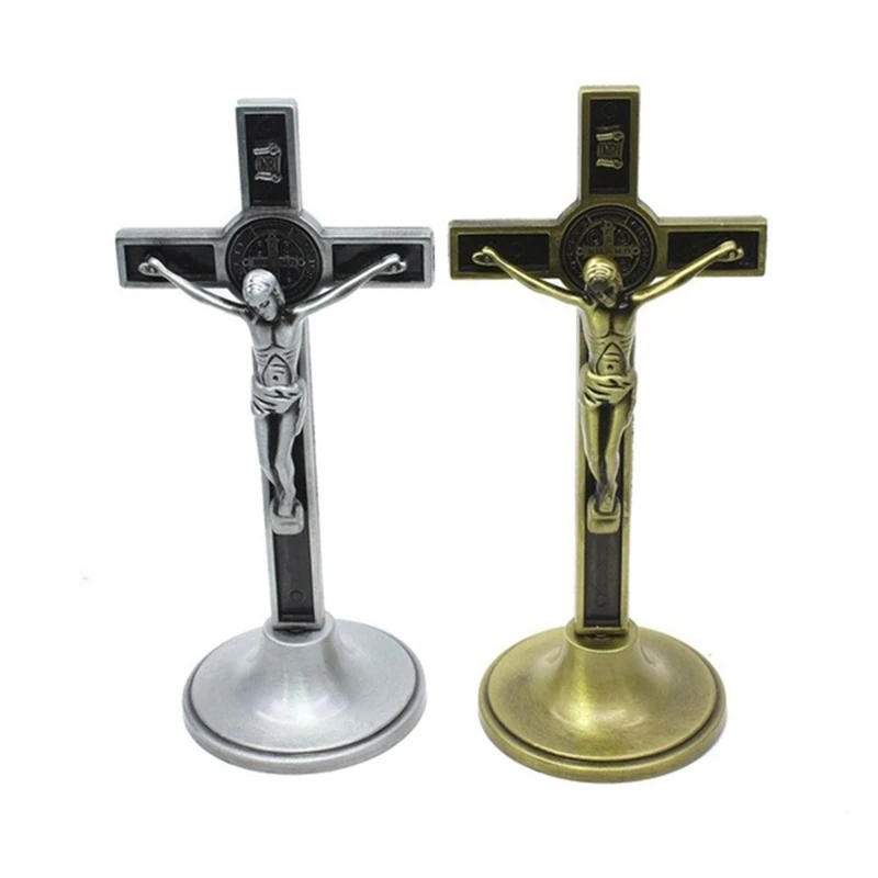 

1Pc Cross Crucifix Christ Catholic Jesus Religious Church Decoration Stand Wall Antique Home Chapel Decoration