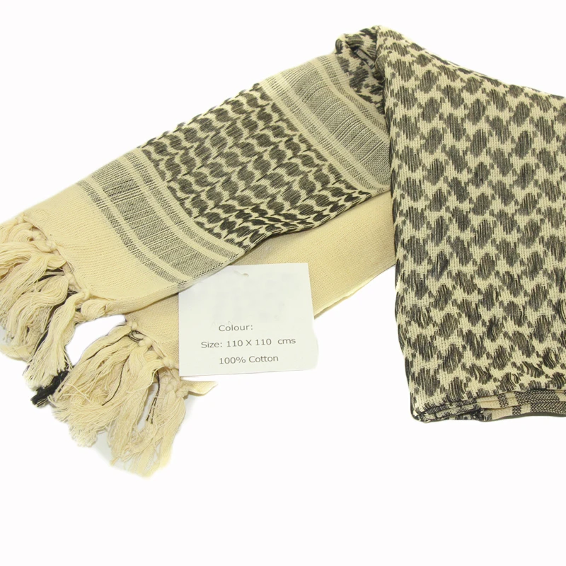 Армейский Военный Тактический Keffiyeh Shemagh шарф в арабском стиле, шаль на шею, накидка на голову, хлопок, зимние шарфы черного цвета