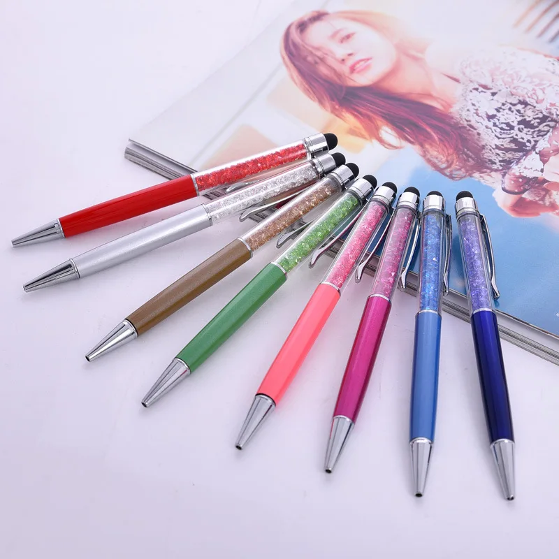 10 цветов металлическая шариковая ручка со стразами модный креативный стилус
