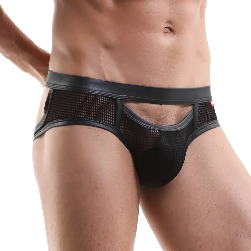 Мужское нижнее белье Jockstrap открытые сексуальные Hombre стринги большой карман для