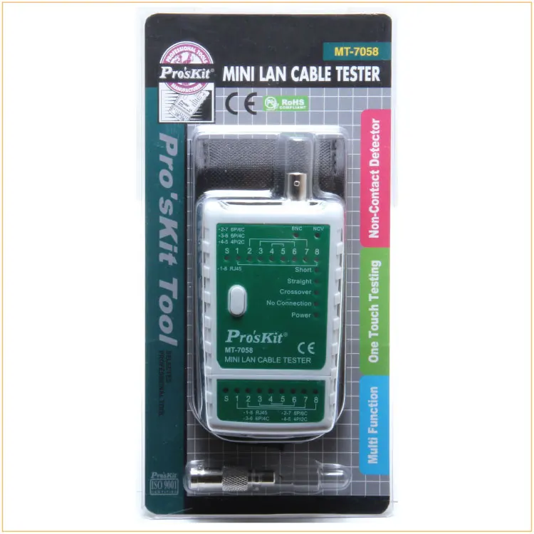 Mini Pro'sKit MT-7058 Multifunctional BNC Cable Network Tester Wireless Wire Voltage Detecto Cable Tracker Checker