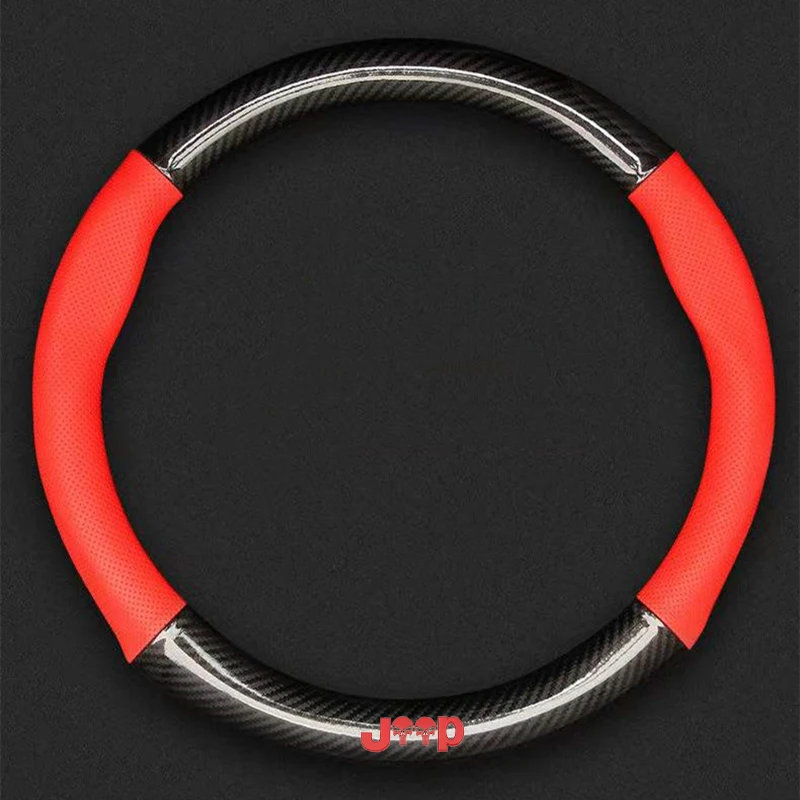 

For JEEP Car Steering Wheel Cover Breathable Anti Slip PU Leather Steering Covers Suitable 38cm Auto Decoration