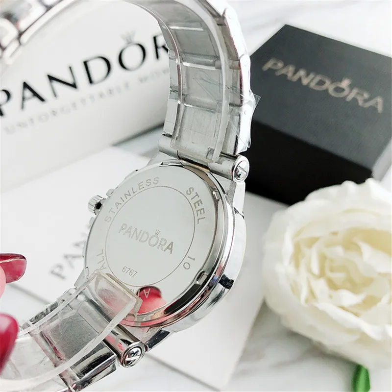 

Luxury brand Pandora Unisex watch casual women watches diamond fashion dress designer stainless steel strap quartz movement