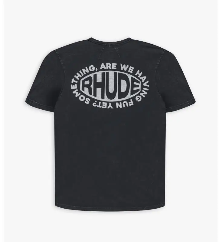 

RHUDE 21ss Vintage letter printed High Street short sleeved T-shirt black