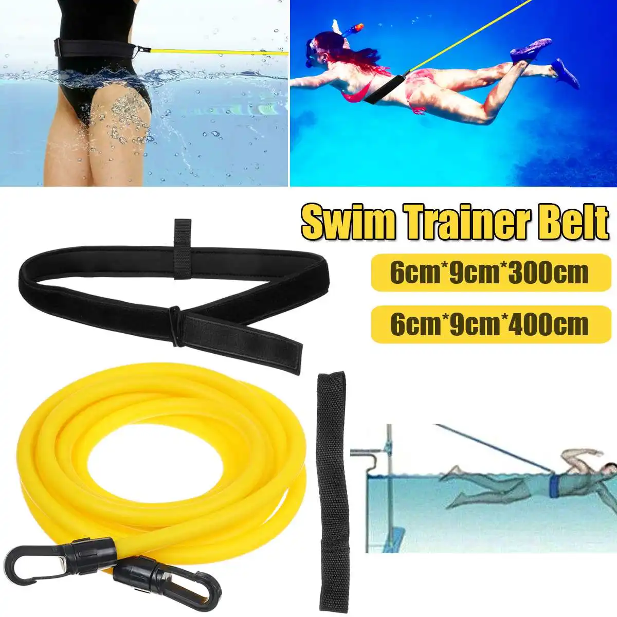 

Adjustable Swimming Belt Elastic Swim Belt for Swimming Training Accessories Safty Rope Swimming Pool Tools Latex Tubes Bands