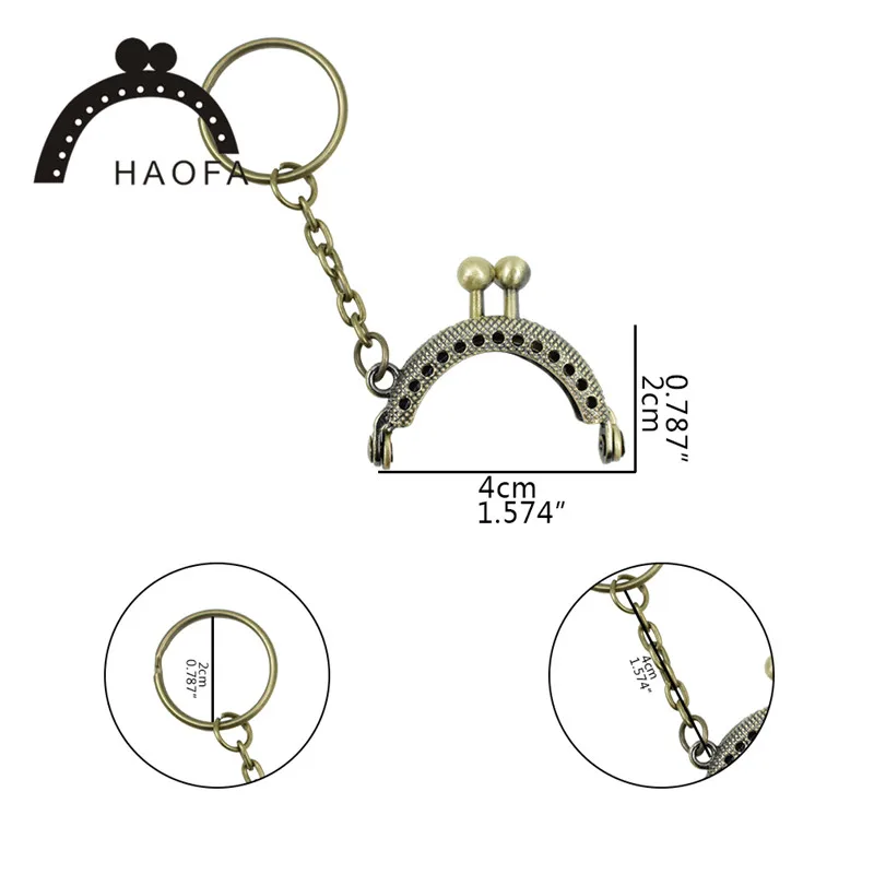 Haofa 20 шт. 4 см дуговая металлическая рамка для кошелька поцелуй застежка