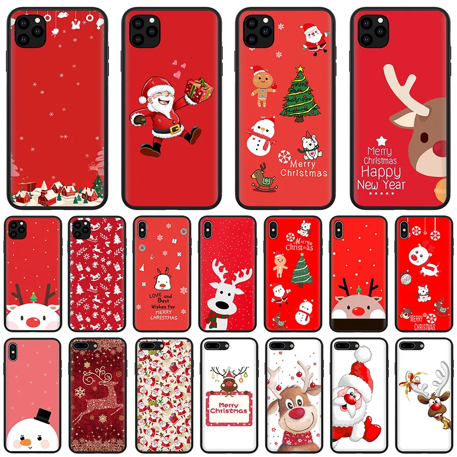 WEBBEDEPP Cartoon Santa Claus Christmas Soft Silicone Case for Apple iPhone 11 Pro XS Max XR X 8 7 6S 6 Plus 5 5S SE Back Shell | Мобильные