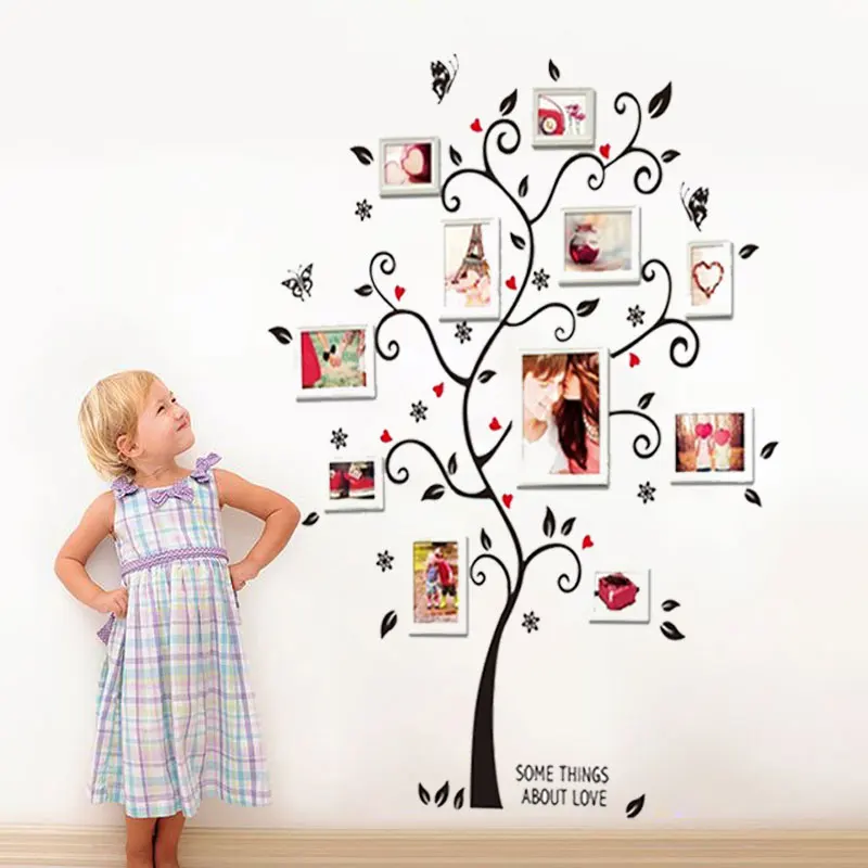 

Sticker Wall Creative Family Photo Frame Tree Wall Stickers Home Decor Living Room Wallpaper Sofa Vintage Kawaii
