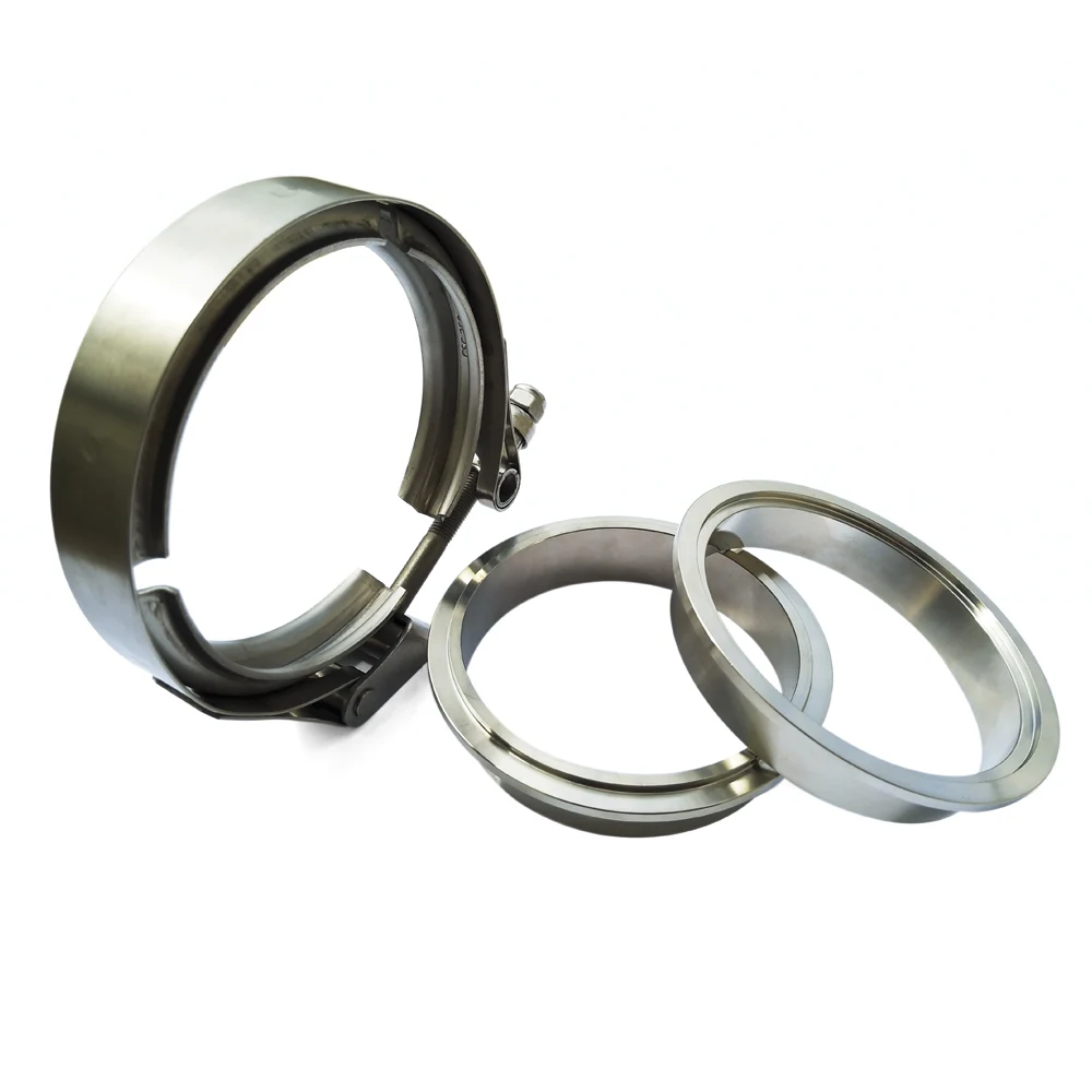 

ZUCZUG 2.36" Quick release v band clamp with self align male/female flanges for the Auto exhaust pipe