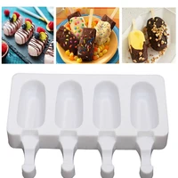 4cells ice cream maker silicone molds popsicle mould diy homemade dessert freezer fruit juice ice pop mould with 4pcs sticks