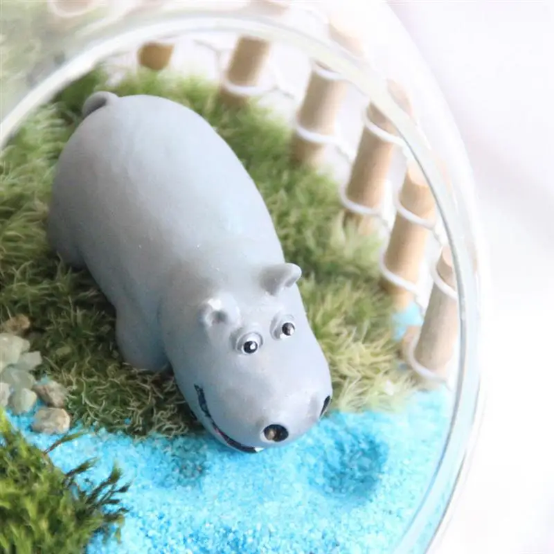 Бегемот миниатюрные фигурки животных мини мох микропейзаж бонсай узоры