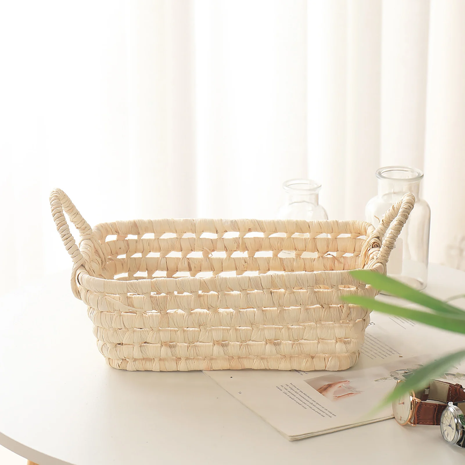 Скандинавский ручной тканые корзины для хранения качество тонких хлопковых