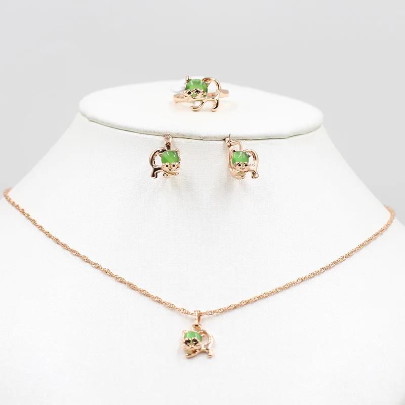 Набор украшений из колье серёг и кольца розового золота 585 пробы|Ювелирные