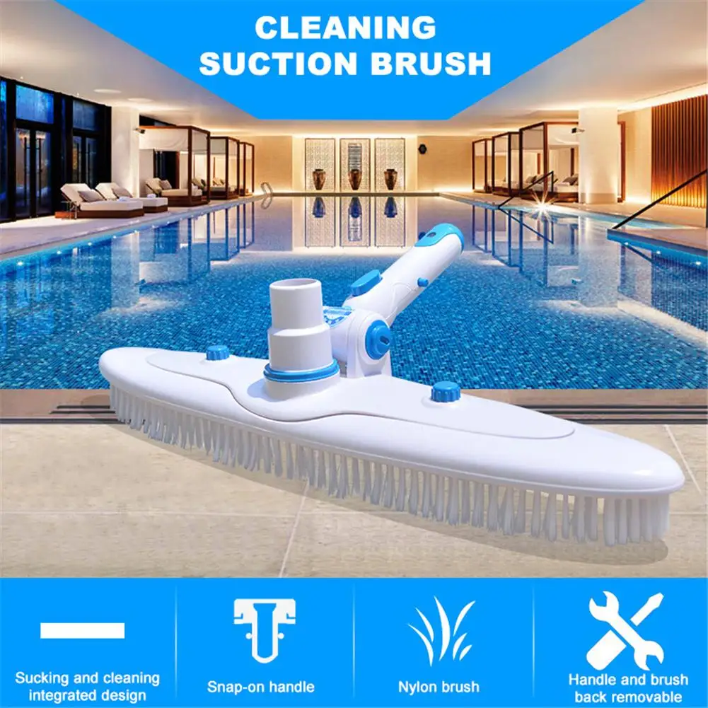 

Pool Vacuum Head Clip Handle Cleaning Brush Flexible Detachable Pool Vacuum Head Adjustable Angle Handle Cleaner Tool