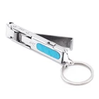 1 шт. ультратонкие складные кусачки для ногтей из нержавеющей стали с резаком для ногтей серебряные кусачки для ногтей с брелок с резаком для ногтей кольцо для ключей в форме инструмента