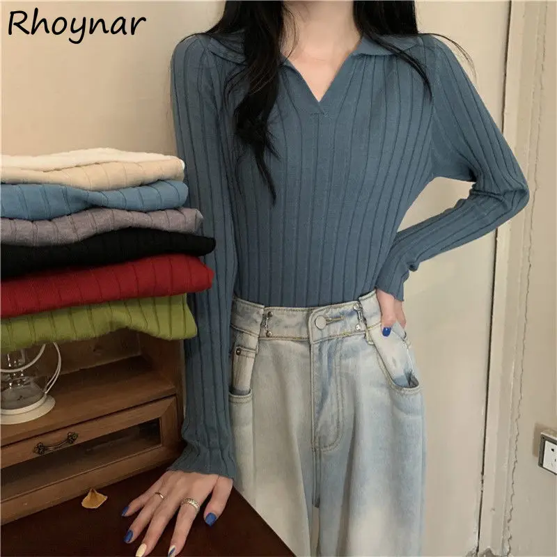 

Пуловеры Женская внутренняя одежда с длинным рукавом Новинка облегающие повседневные осенне-зимние винтажные модные вязаные универсальны...