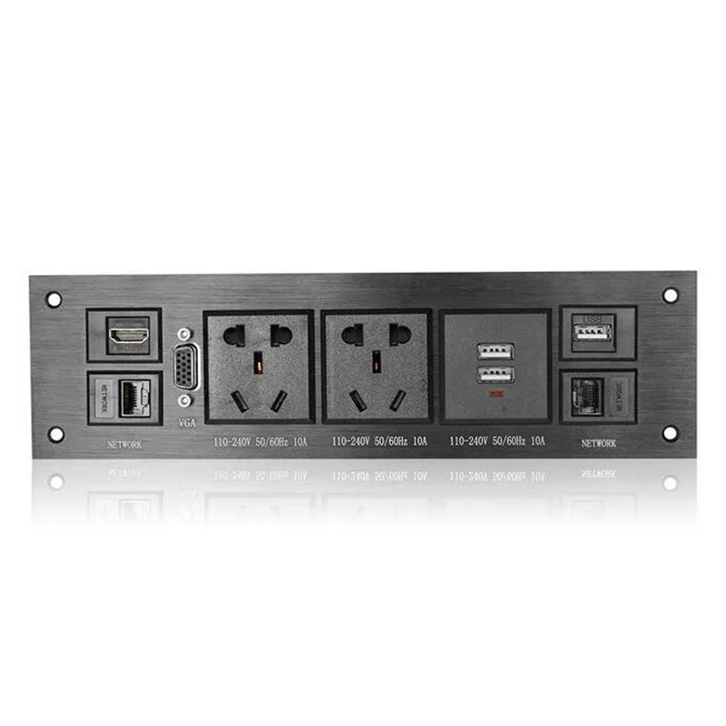 Алюминиевая панель настенный мультимедийный разъем HDMI VGA Видео L/R каналы usb порты Интерфейс сигнала панель 86 мм* 86 мм разъем панели