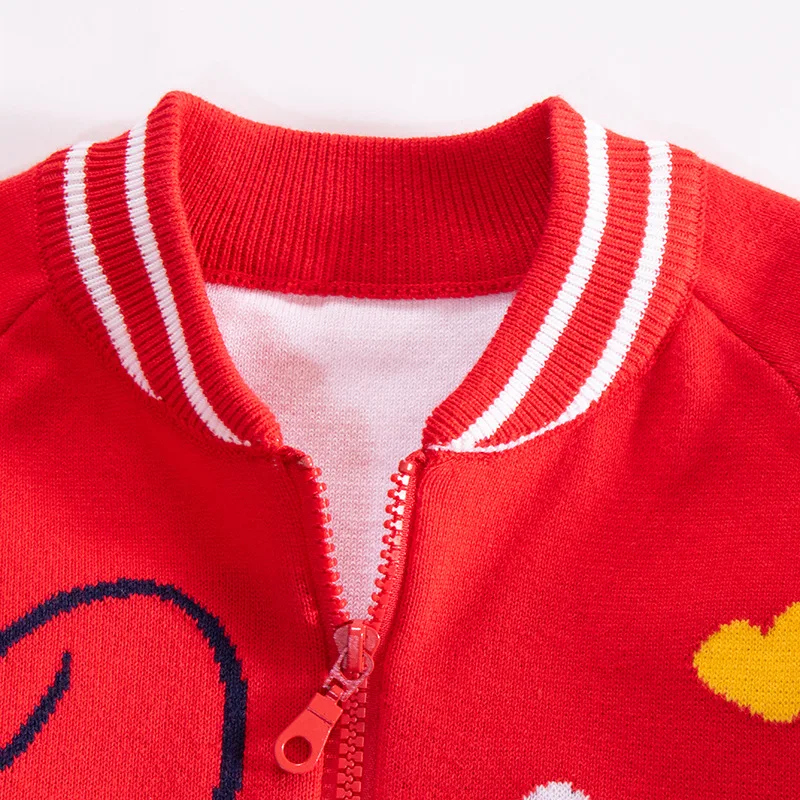 Зимний свитер для девочек кардиган на весну и осень новая милая бейсбольная