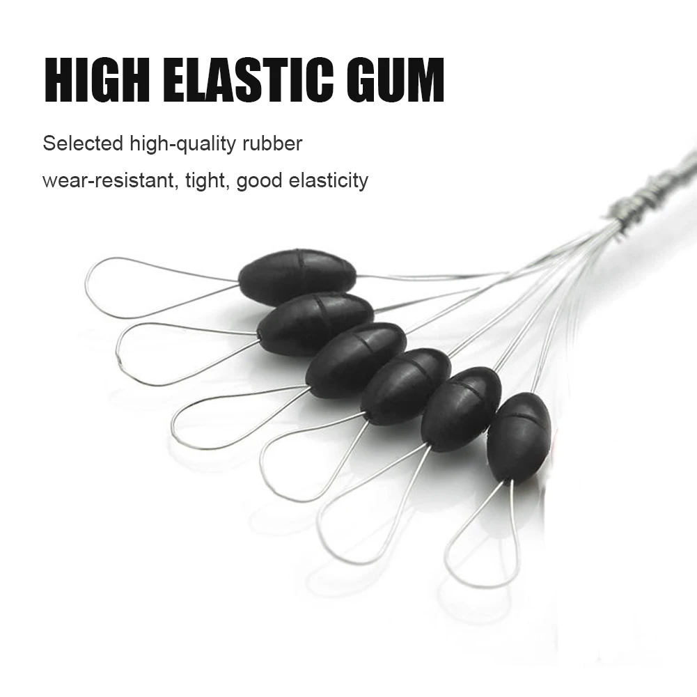 60pcs Rubber Space Beans Stopper Oval Fishing Bobber Float Carp Tackle Line Accessories | Спорт и развлечения