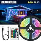 Светодиодные ленты, 5 В, 2835 Светодиодный одов, декоративсветильник освещение, USB, инфракрасный пульт дистанционного управления, лента, лампа для фестивавечерние, спальни, RGB, подсветильник ка