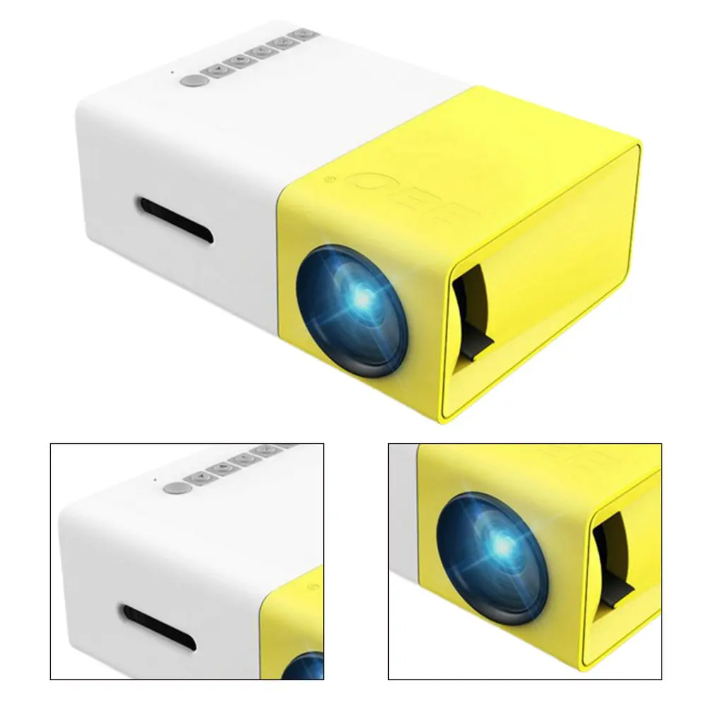 YG300 мини светодиодный проектор 480x272 Пиксели поддерживает 1080P HDMI USB аудио медиа