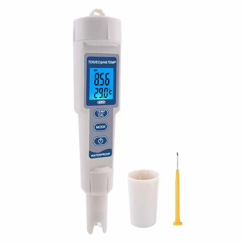 

4 In 1 Water Quality Tester Waterproof Digital PH TDS EC Temp Test Pen Portable For Swimming Pools Drinking Water Aquariums