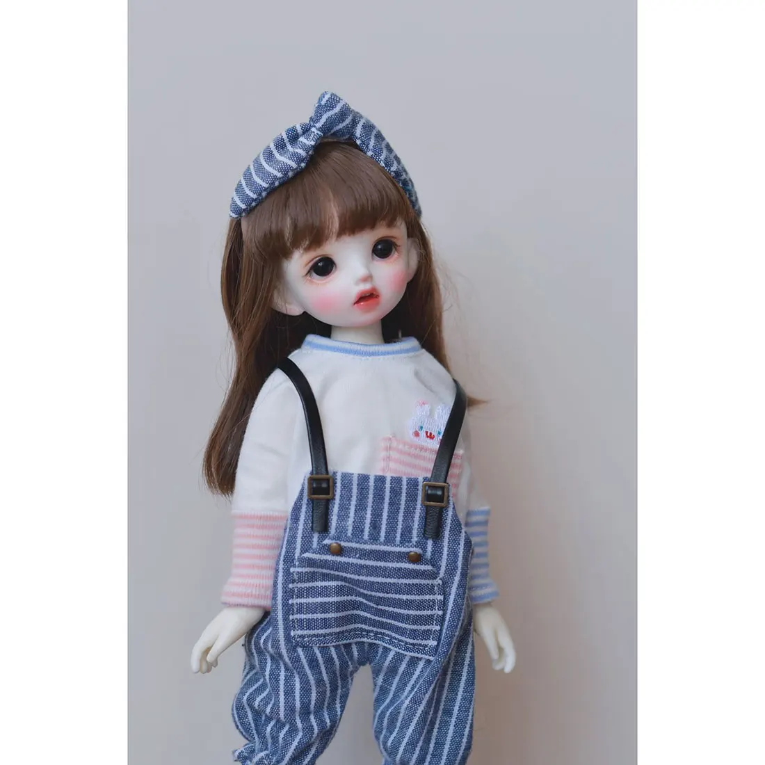 Полосатый комбинезон с длинным рукавом комплект одежды для кукол 1/6 BJD аксессуары