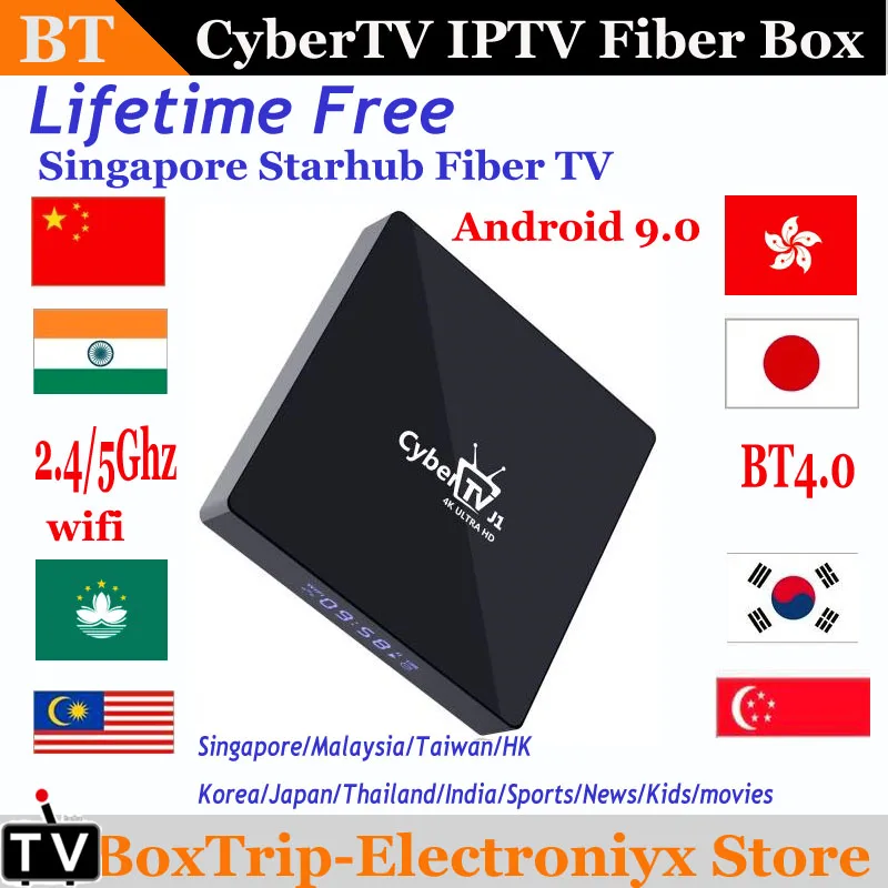 1 шт. Cybertv J1 Сингапур starhub приставка для ТВ волокна стабильную поддержку BT4.0 2 4/Wi Fi 5