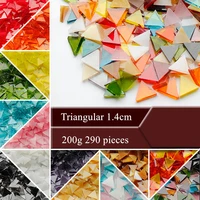 triangular colorful church glass mosaic tiles 290 pieces diy craft accessories mosaic making material handmade candlestick lamps