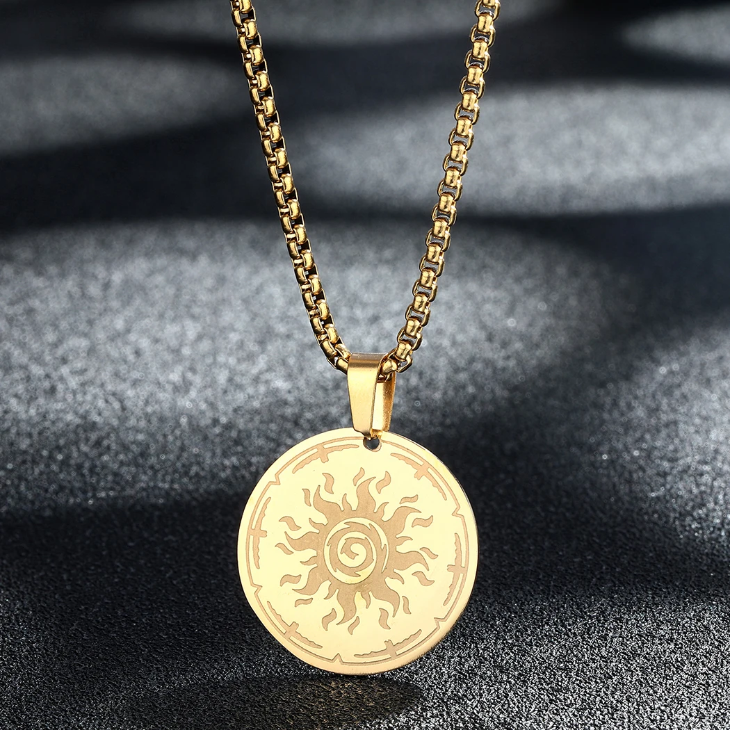 

CHENGXUN Sun Fire Pendant Sunshine Necklace Women Men Light Power Talisman Jewelry Lucky Charm Good Friend Friendship Pendant