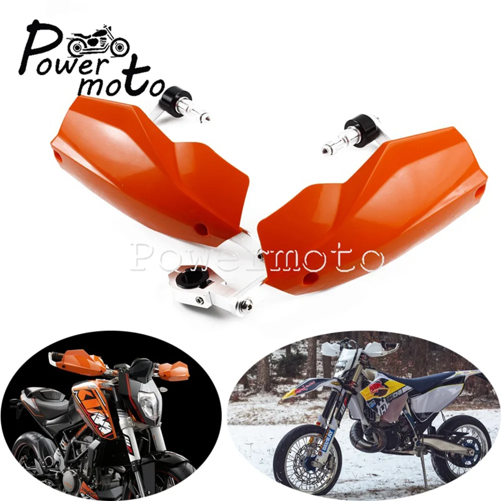 Оранжевый Мотоцикл MX Enduro гоночный велосипед 7/" 1-1/8" Handguard белая рука-Щит протектор для Husqvarna TE FE FC 250 450 KTM EXC Duke - Цвет: Оранжевый