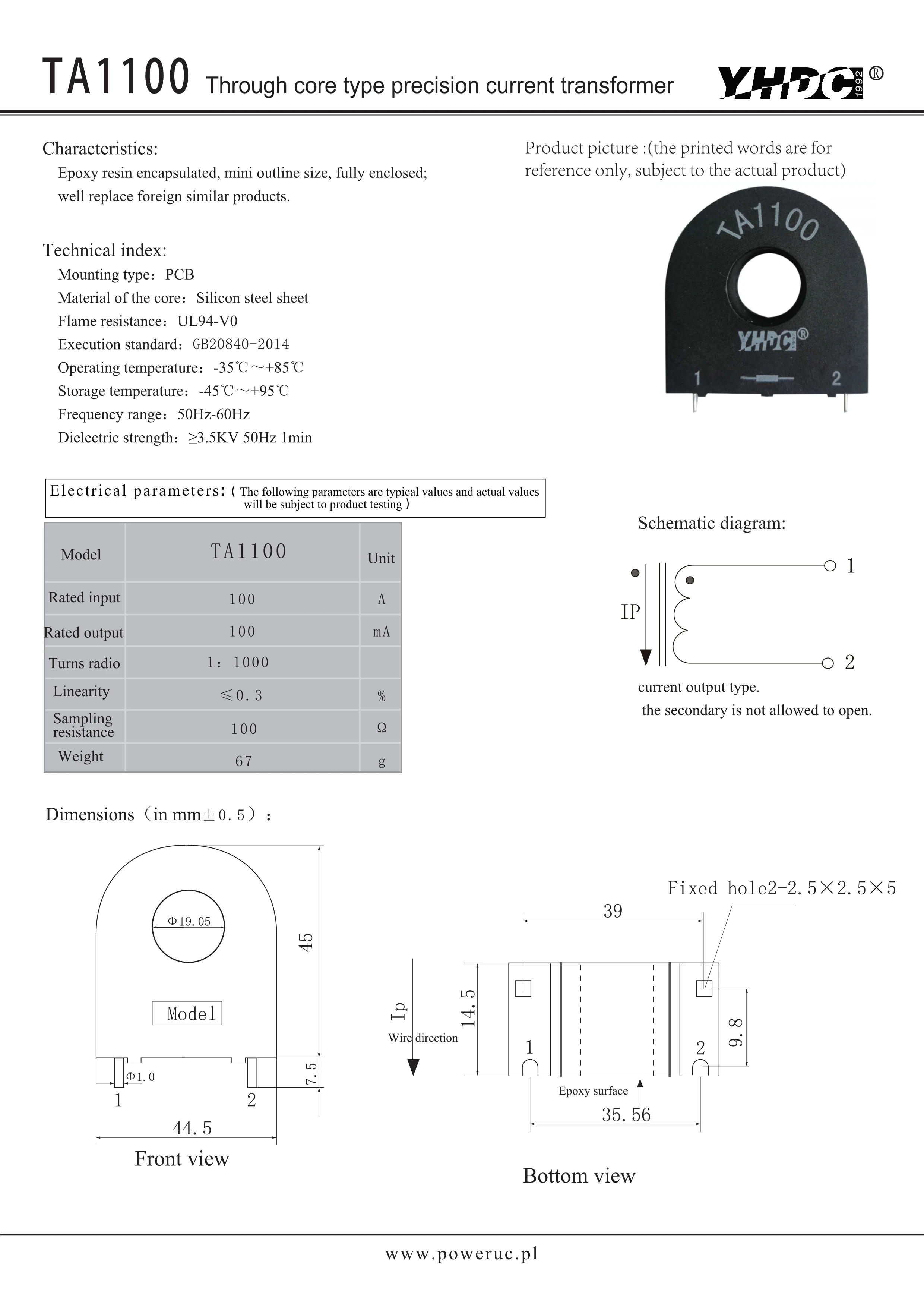 TA1100 Make 100A вход 100mA выходной трансформатор тока|output transformer|transformer currenttransformer transformer |