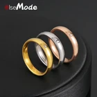 Обручальные кольца ELSEMODE из нержавеющей стали, 4 мм, с крошечным кубическим цирконием, женские элегантные кольца, ювелирные изделия, дропшиппинг