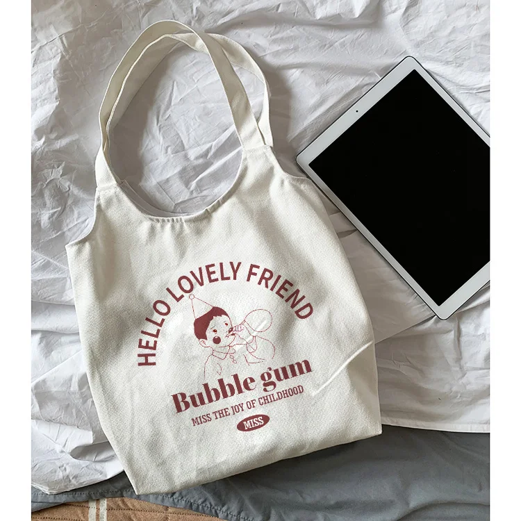 Ulzzang женская сумка для покупок с надписью большой вместимости тоут графическим