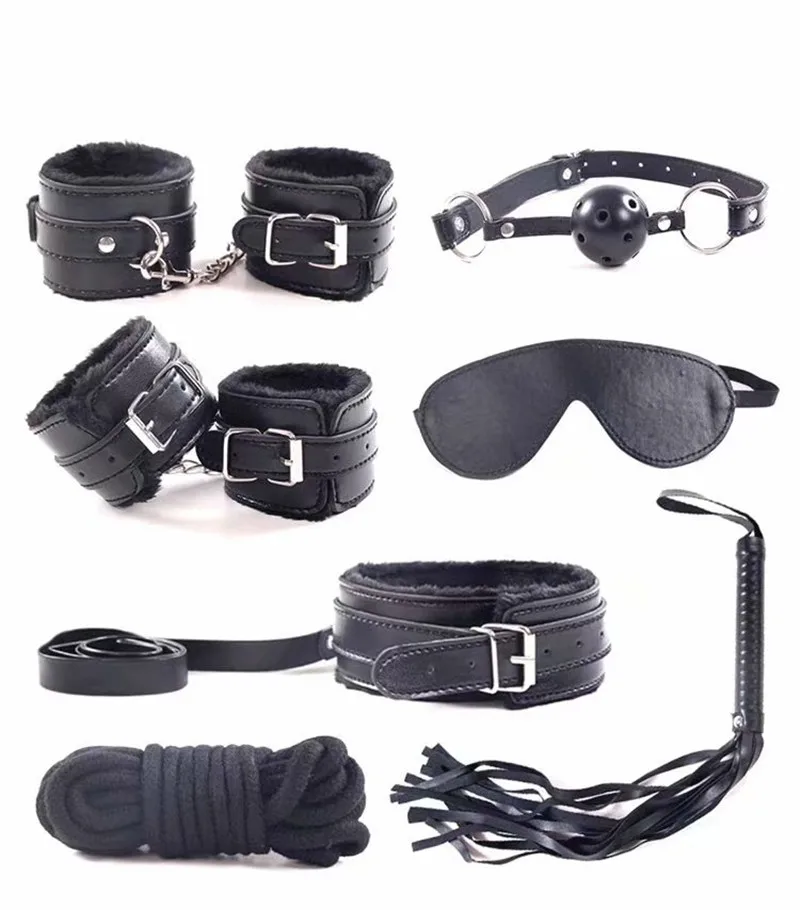 

Bdsm Set Sex Toys for Adult Leather Bondage Kits Handcuffs Sex Games Whip Gag Nipple Clamps Blinder Collar Sexo Juguetes Sexules