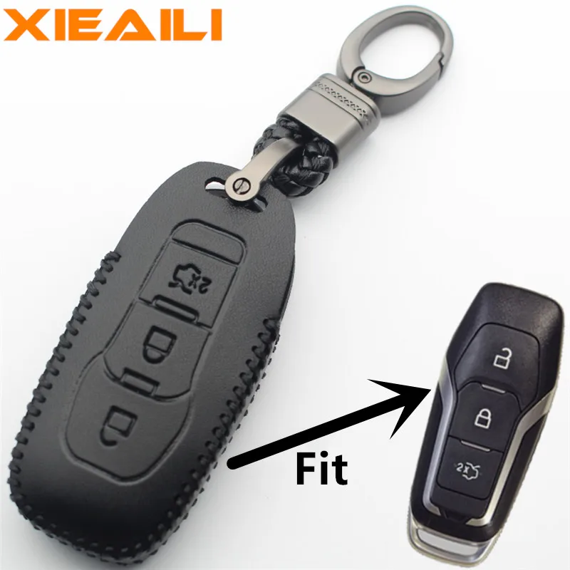 Чехол XIEAILI из натуральной кожи с 3 кнопками для смарт ключей Ford F 150/Mondeo/Galaxy/S