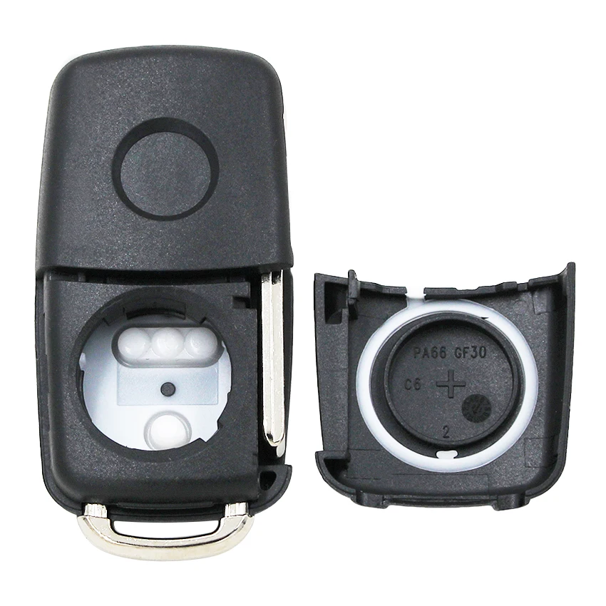 Складной чехол для автомобильного ключа с 2 кнопками и откидной крышкой без