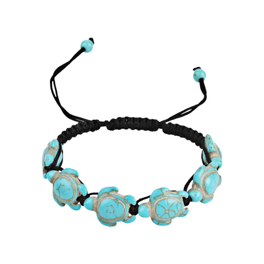 

Hot Selling New Bohemian Turtle Bracelet Hand-woven Green Adjustable Turtle Couple Bracelet Bracelet X0R9