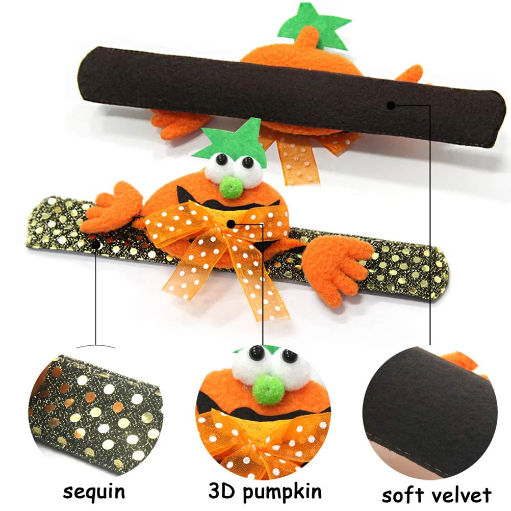 4 шт браслеты на Хэллоуин сверкающими пайетками тыквы летучей мыши СЛЭП