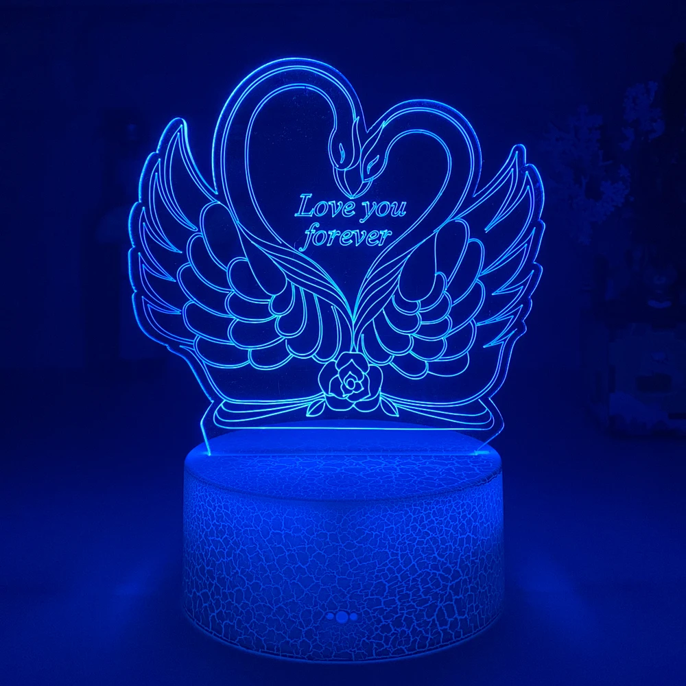 

I love you 3D LED night light swan heart-shaped touch switch atmosphere light home decoration night light best engagement gift